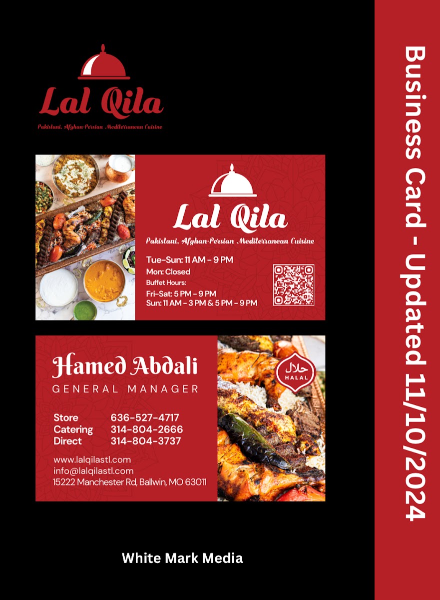 Menu Lal Qila Afghan, Persian , Pakistani Mediterranean Cuisine-3